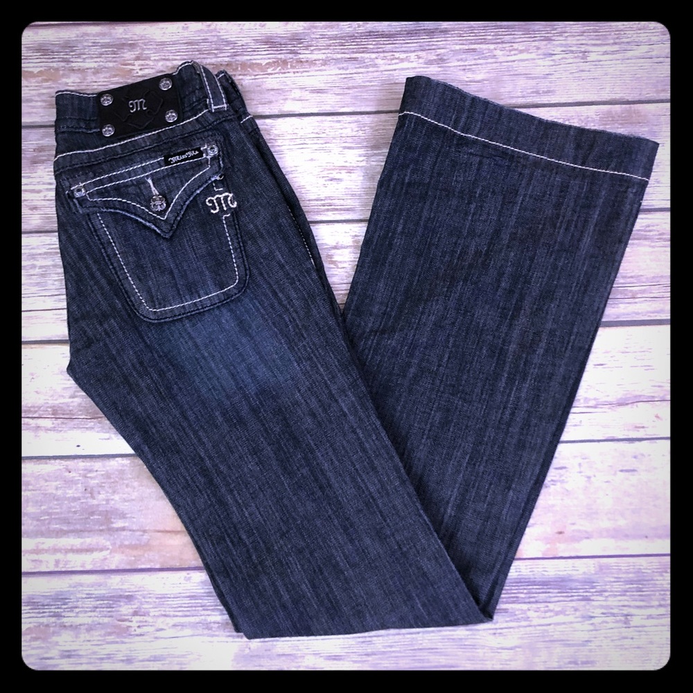 Miss Me jeans size 27 wide leg med wash color